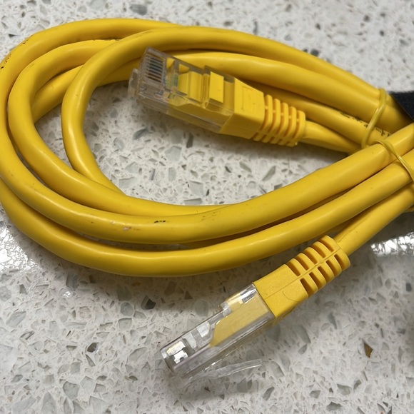 Comcast Yellow Ethernet Cable With Velcro Wire Secure Loop Included - Picture 2 of 6